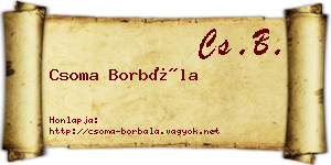 Csoma Borbála névjegykártya